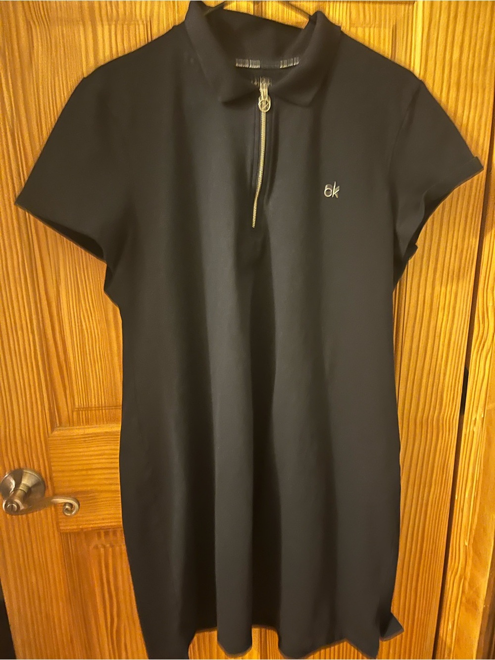 Calvin Klein Black Zip-Polo Dress